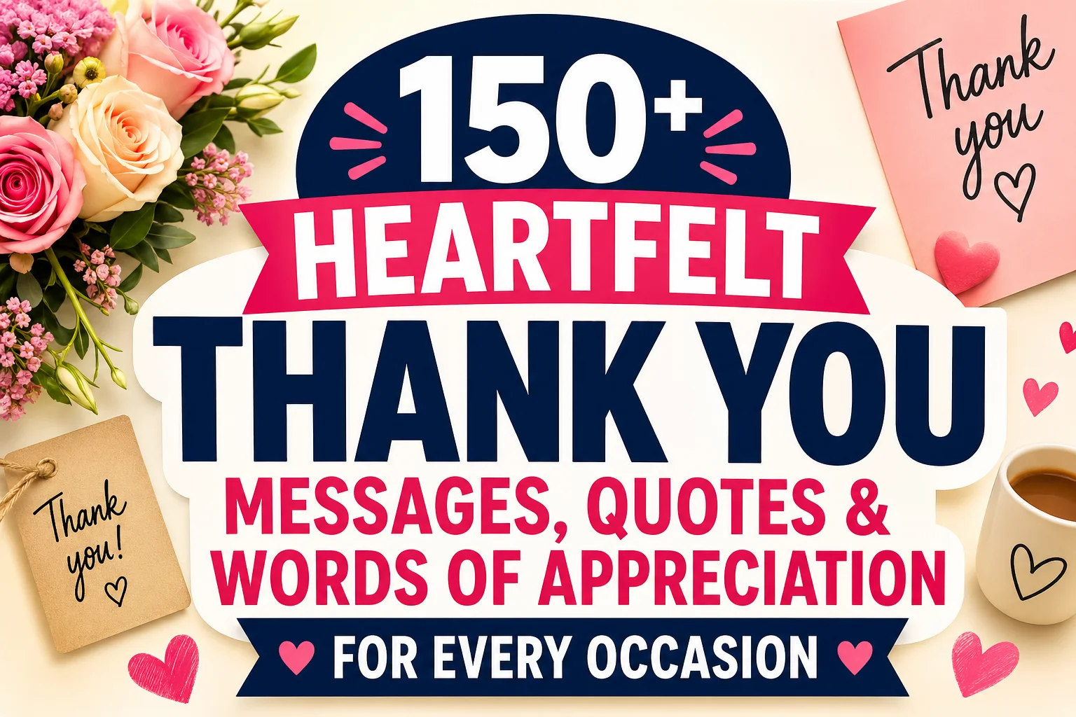 150+ Heartfelt Thank You Messages, Quotes & Words of Appreciation for Every Occasion