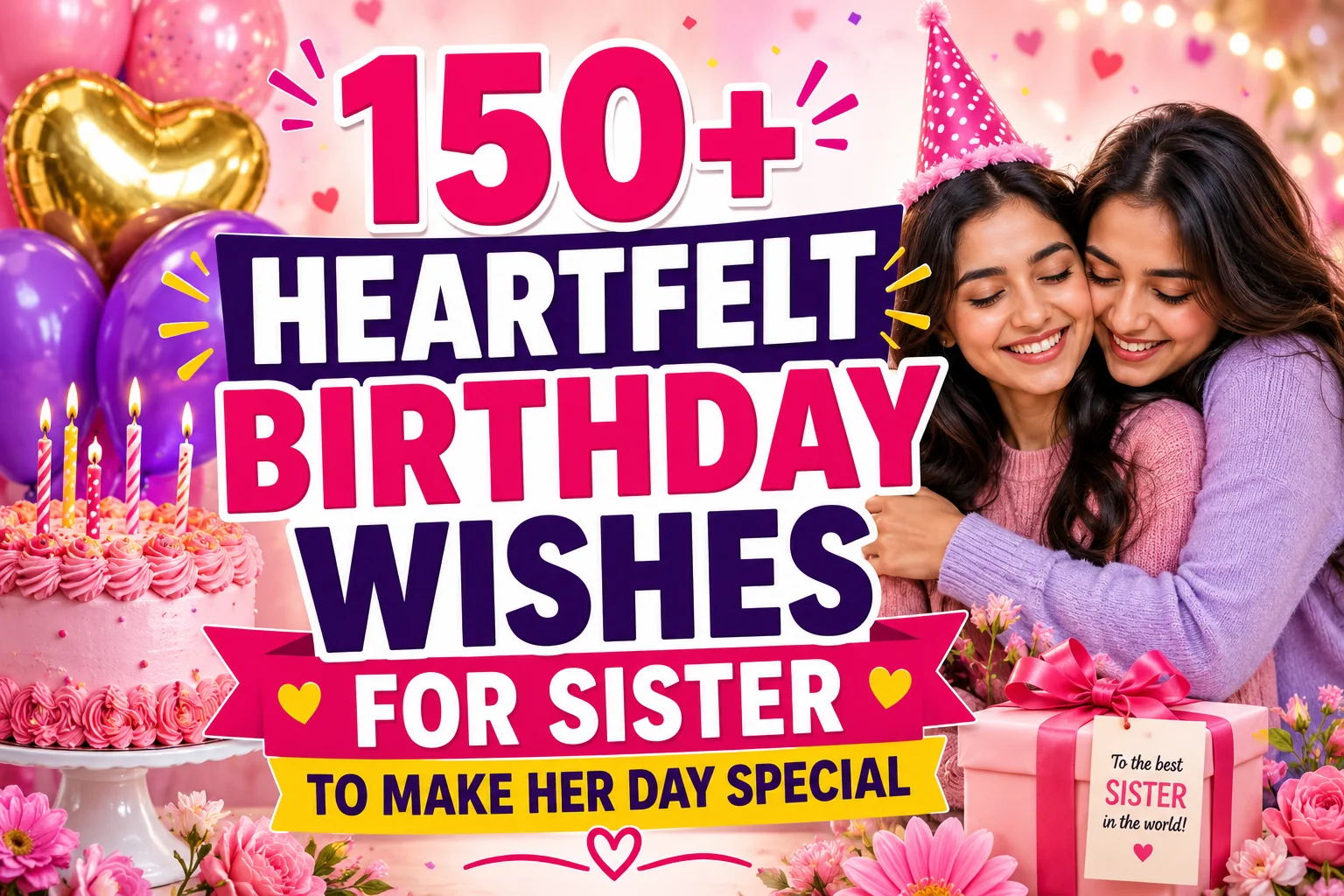 150+ Heartfelt Birthday Wishes for Sister to Make Her Day Special